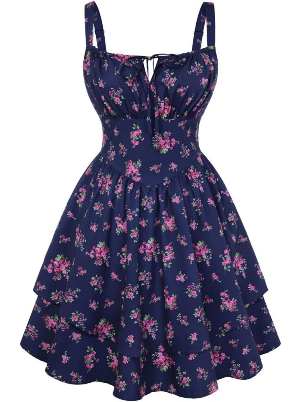 Floral Mini Corset Dress with Pockets for Women & Teens - Cute Sundress